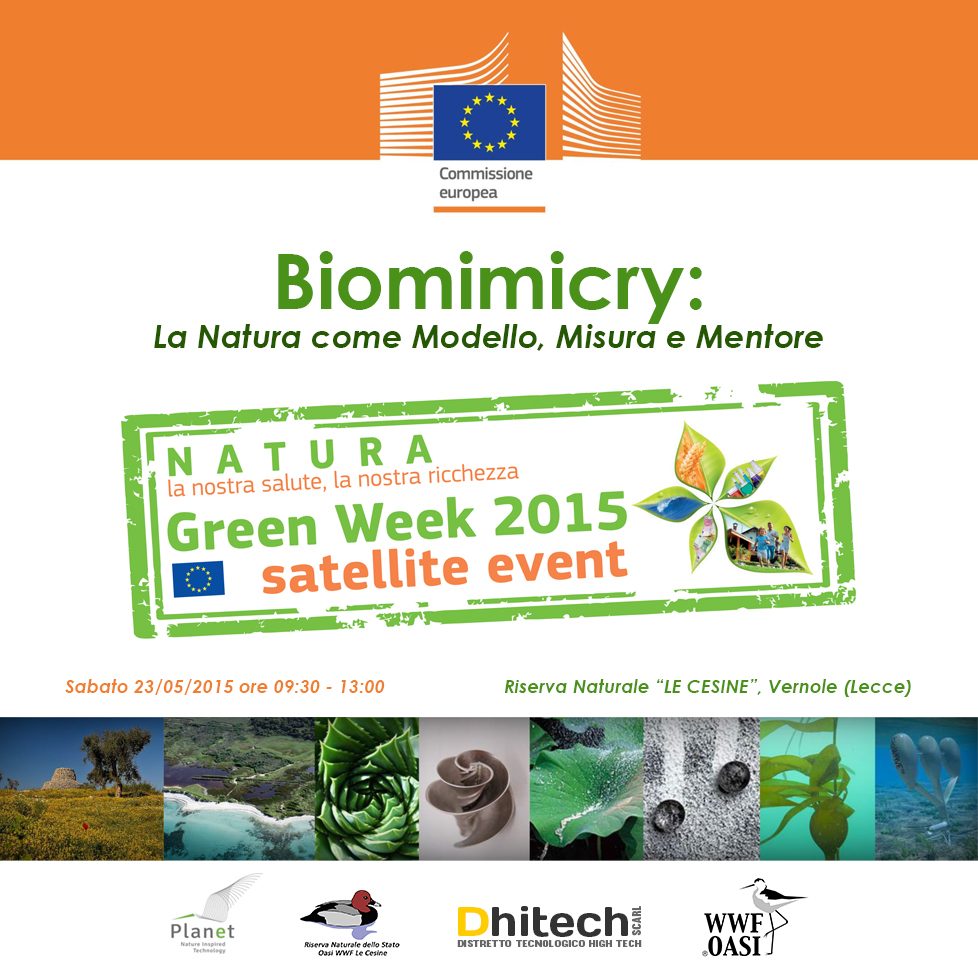 Locandina-Evento-Dhitech-Greenweek-Cesine-Biomimicry-2015-web